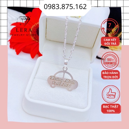 Dây chuyền bạc bé trai mặt ô tô khắc tên khắc chữ laze theo yêu cầu lấy ngay sau 3 giờ, vòng cổ bạc mặt ô tô tại Lera
