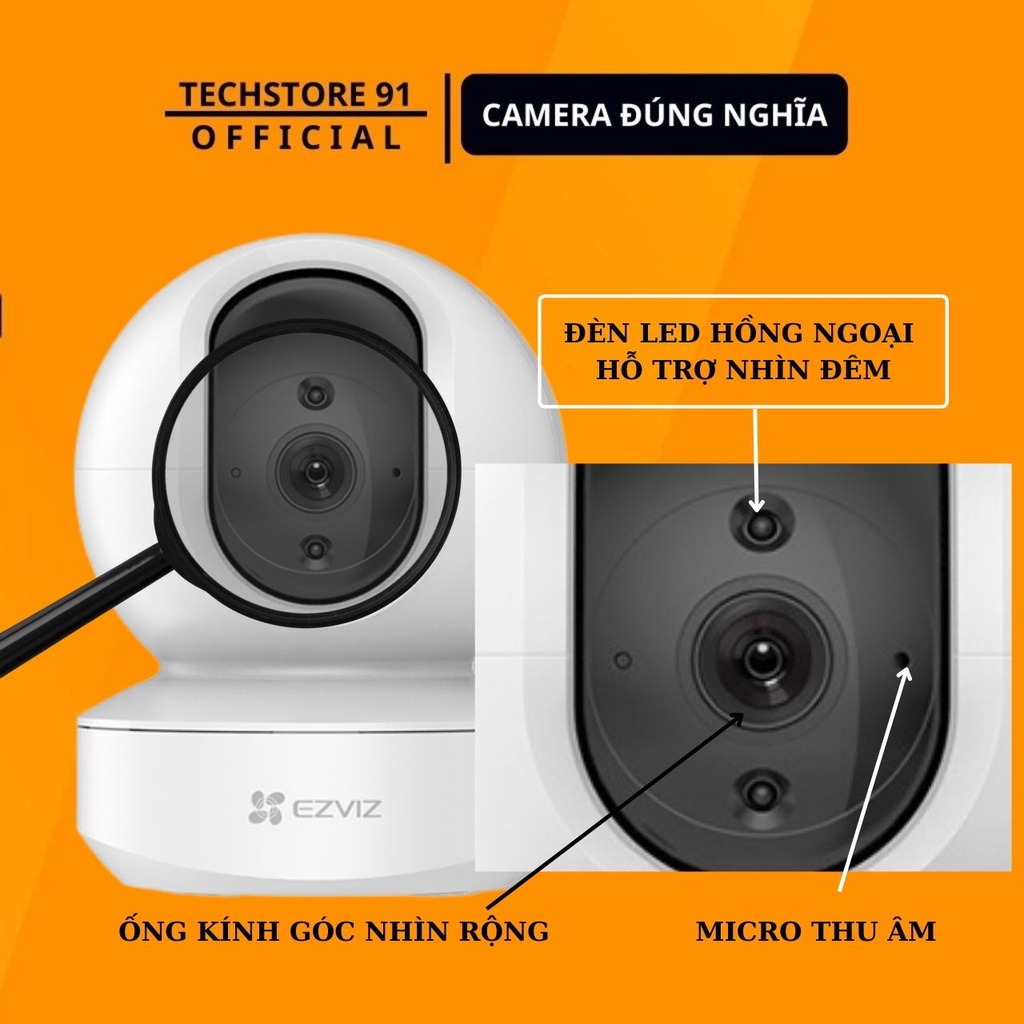 Camera wifi ezviz TY1, độ phân giải Full HD1080P, - cảnh báo về điện thoại - Bảo hành chính hãng 2 năm tại TECHSTORE 91