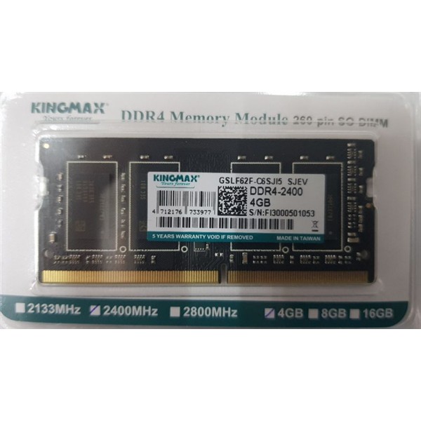 Bộ nhớ Ram Kingmax Laptop DDR4 4GB 2400MHz- new 100%