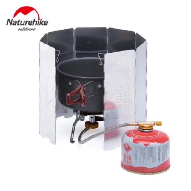 Naturehike đồ cắm trại campoutvn tấm chắn gió bếp gas du lịch dã ngoại kín hợp kim nhôm A125