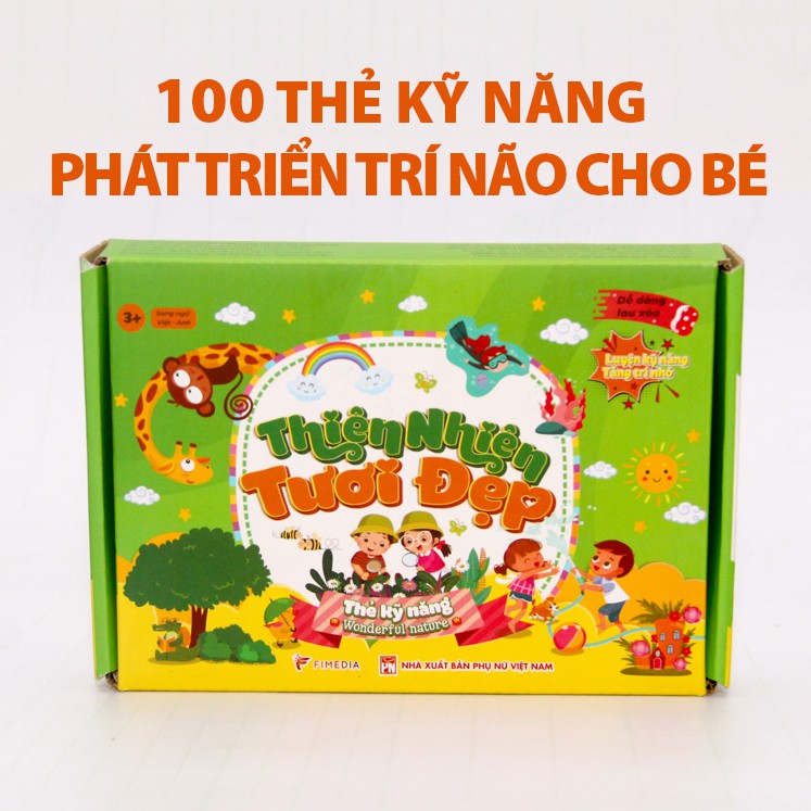 Thẻ trò chơi kỹ năng - Thiên nhiên tươi đẹp (100 trò chơi phát triển trí não đa dạng chủ đề cho bé)