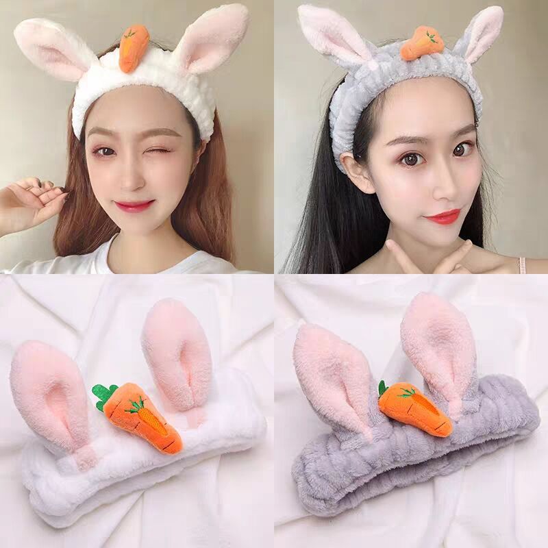 Băng đô rửa mặt - Băng đô tai thỏ cà rốt Hàn Quốc siêu dễ thương