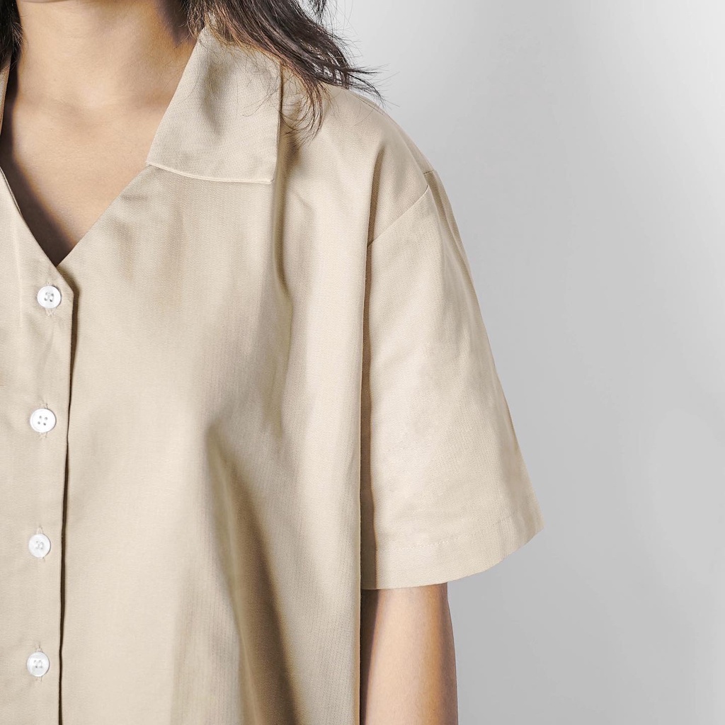 Áo sơ mi ngắn tay màu tan 67% - YAWA SHORT SHIRT