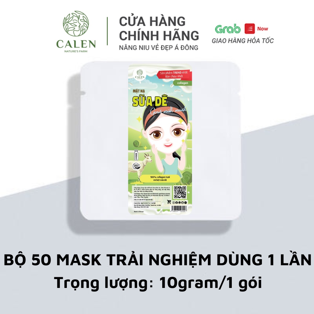 Mặt nạ dẻo spa, mặt nạ bột thảo mộc Calen Nature's Farm, Mặt Nạ Dẻo Gói Trải Nghiệm 10gr