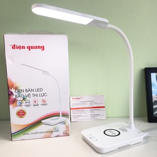 Đèn bàn làm việc cao cấp Điện Quang, kiêm sạc không dây chuẩn QI, cảm ứng, đổi 3 màu   ( ĐQ LDL14 WCH 15W )