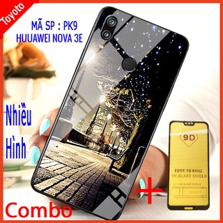 COMBO ỐP LƯNG HUAWEI NOVA 3E (ốp lưng kính 3D + tặng kèm 1 kính cường lực full màn hình) TOYOTO