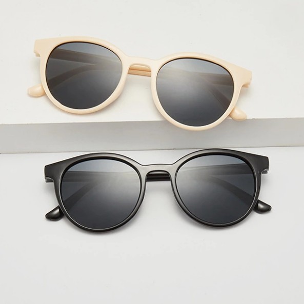 Kính mát nữ gọng tròn đơn giản thời trang phong cách retro