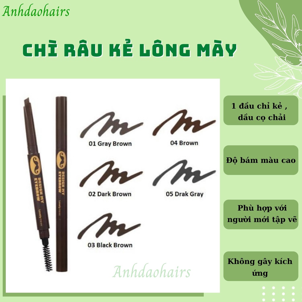 Chì kẻ lông mày râu 2 đầu