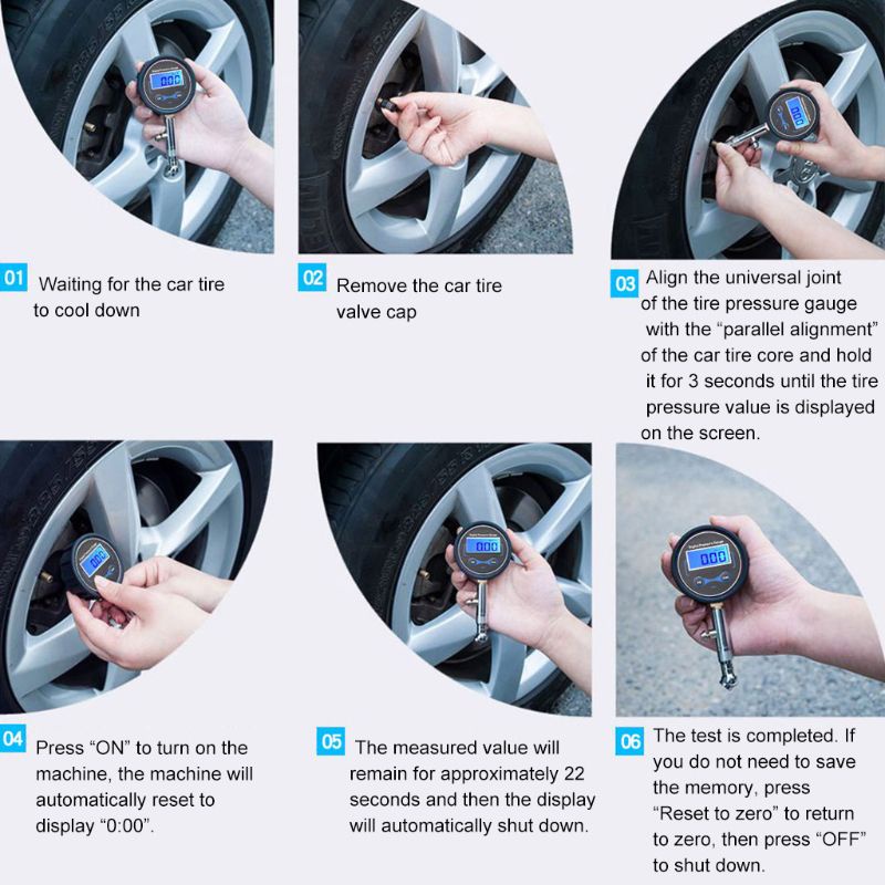 Đồng Hồ Đo Áp Suất Lốp Xe Hơi 0-200PSI