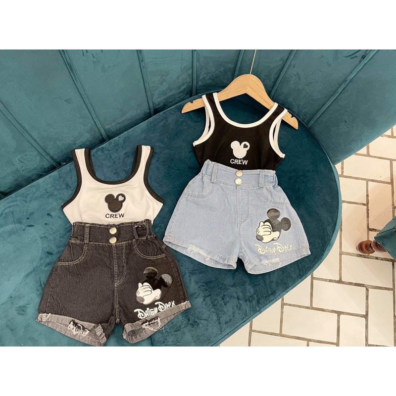 Bộ mickey crew bé gái