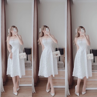 Đầm dự tiệc ms.1231 đầm dáng hai dây đính ngọc phối tơ xếp ly ngực, dáng maxi, chất xốp gấm sang chảnh