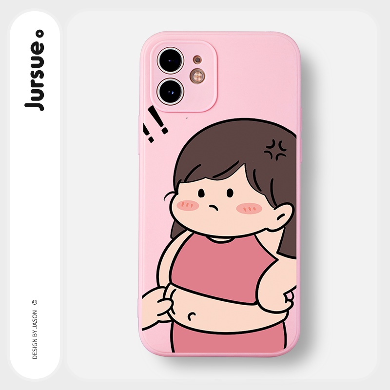 Ốp lưng JURSUE hoạt hình cặp đôi dễ thương đẹp cho iPhone 13 12 11 Pro Max SE 2020 X XR XS 8 7 ip 6S 6 Plus Y1869
