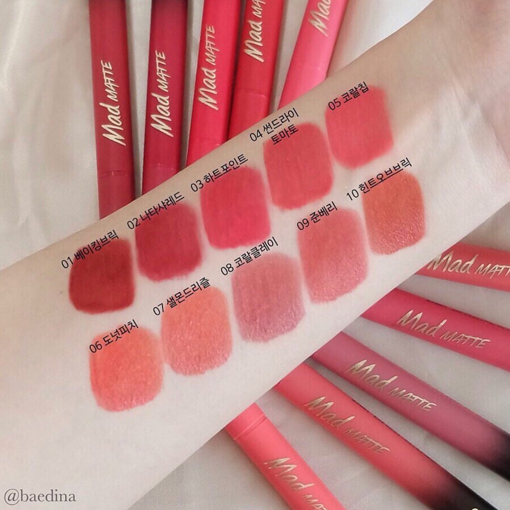 Son Bấm Dạng kem Lì Siêu Mềm Mịn CLIO MAD MATTE STAIN TINT