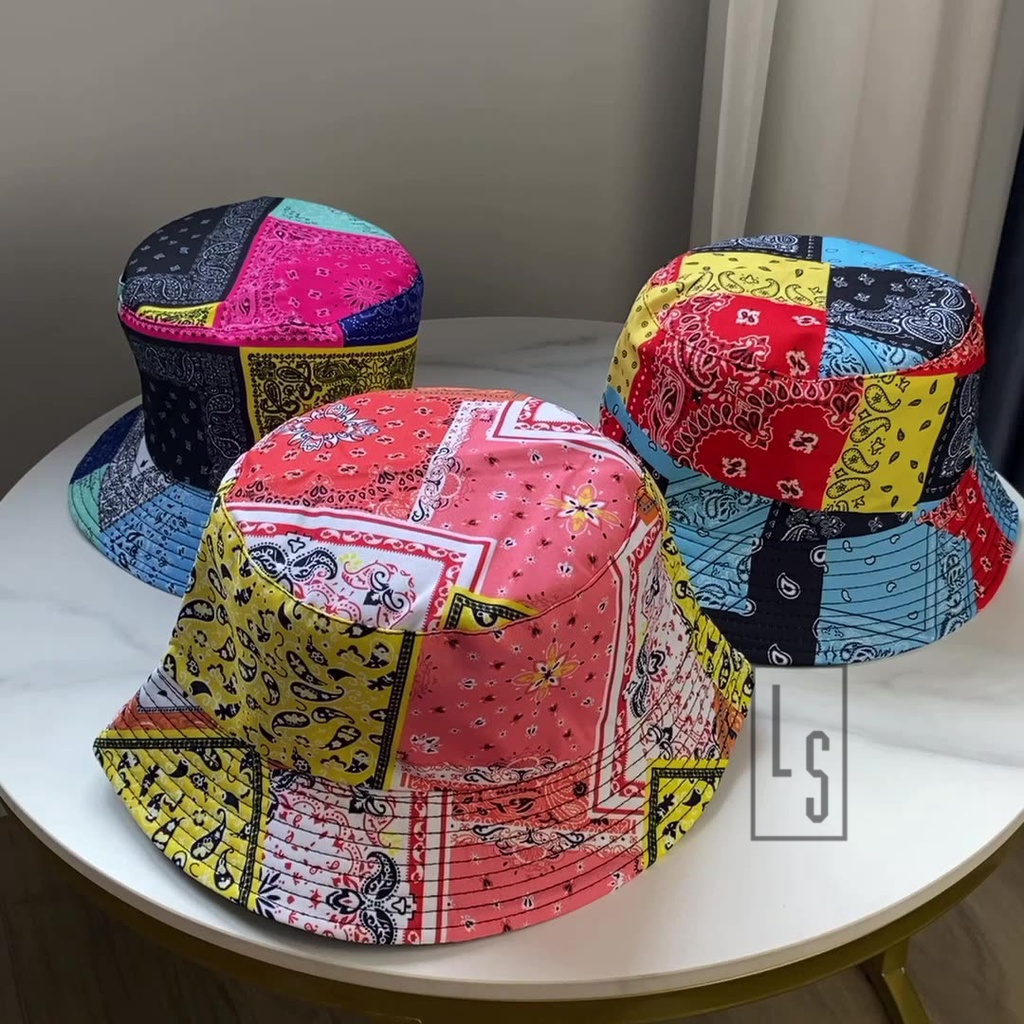 Nón Bucket Paisley Phối Màu - Mũ Bucket Bandana Vá Nhiều Màu HOT TREND