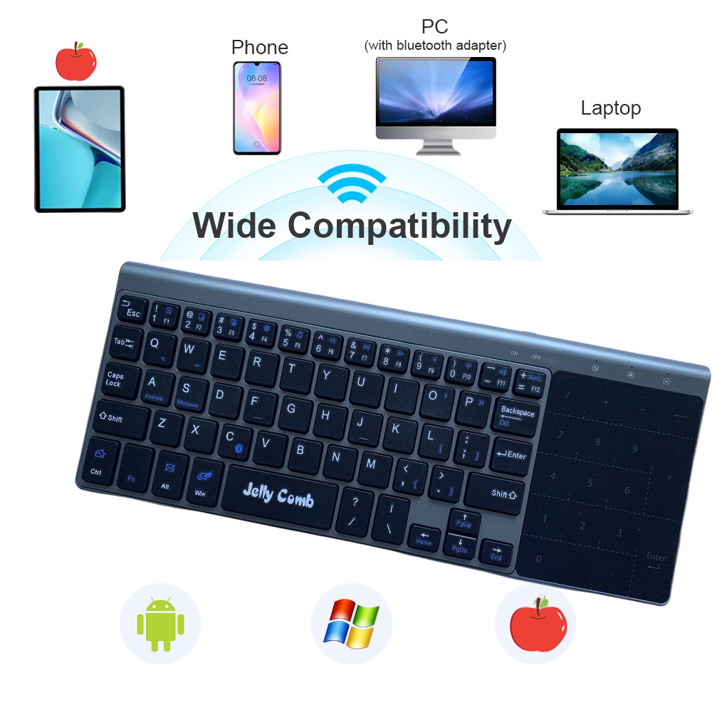 Jomaa Bàn Phím Không Dây bluetooth / 2.4g Cho tv Thông Minh / Máy Tính Bảng / laptop Có Bàn Phím Cảm Ứng