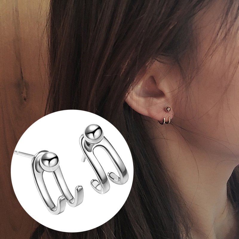 Bông tai bạc 925 thiết kế đơn giản thời trang dự tiệc cho nữ