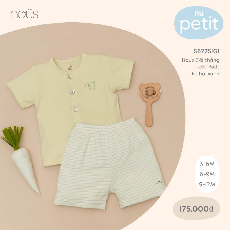 Nous - Bộ cài thẳng cộc nous petit cho bé từ 3m đến 12m