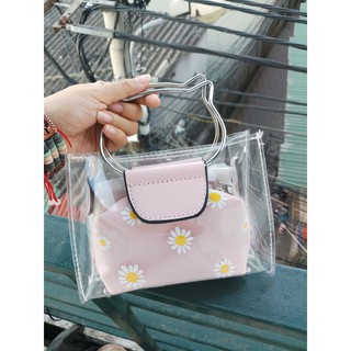 TÚI XÁCH TRONG SUỐT SIÊU DỄ THƯƠNG HOT 2020 [ẢNH THẬT] - tặng kèm tất lưới thời trang