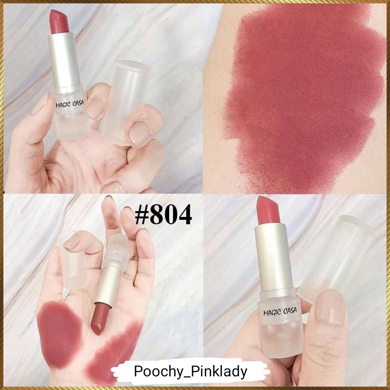 Son thỏi nhung mịn siêu lì bền màu 6 màu tươi mới Magic Casa Matte Lipstick Rouge À Lèvres