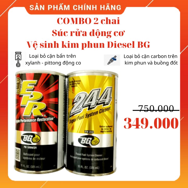 bộ COMBO 2 chai súc rửa động cơ và làm sạch kim phun buồng đốt DIESEL