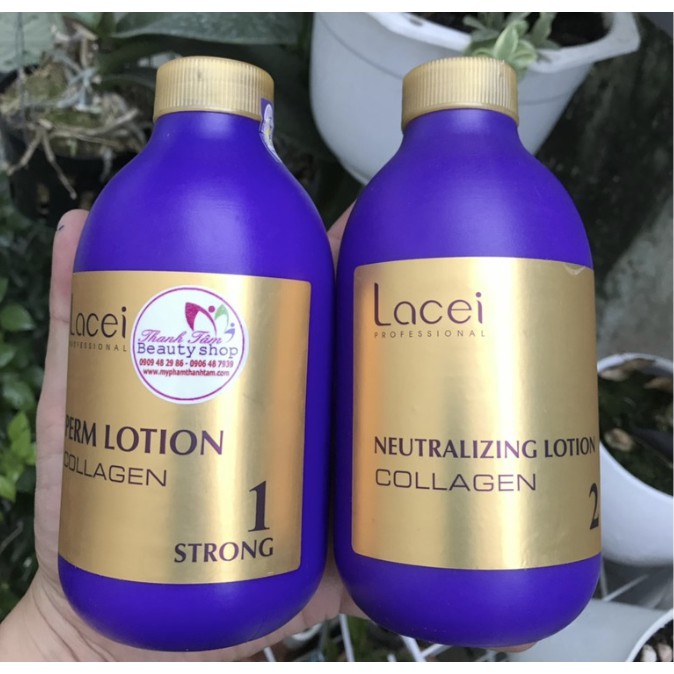Thuốc uốn tóc Collagen Lotion Lacei cao cấp 500mlx2