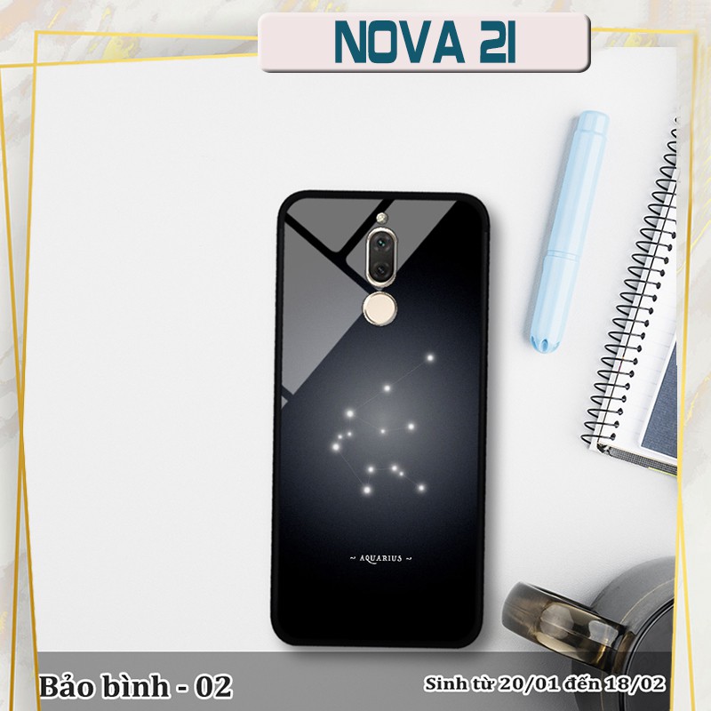 Ốp lưng kính 3D Huawei Nova 2i cung hoàng đạo