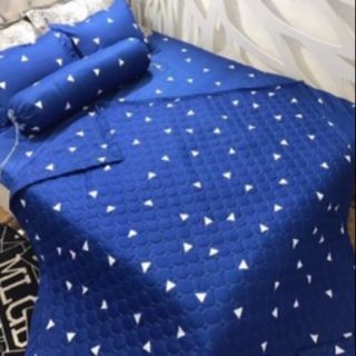 Chăn hè ga gối tam giác xanh