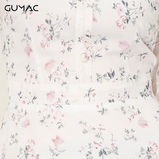 Đầm hoa phối nút bọc GUMAC DA9105