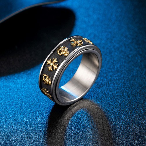 Nhẫn Nam Phong Cách Retro Xoay 360 Độ Titan Ko Đen TT 2551