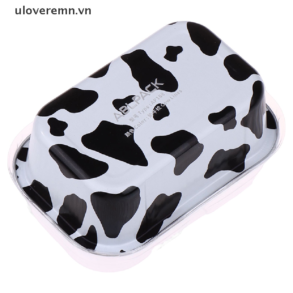 Set 10 Khuôn Làm Bánh Hình Chữ Nhật Bằng Lá Nhôm Có Nắp Đậy