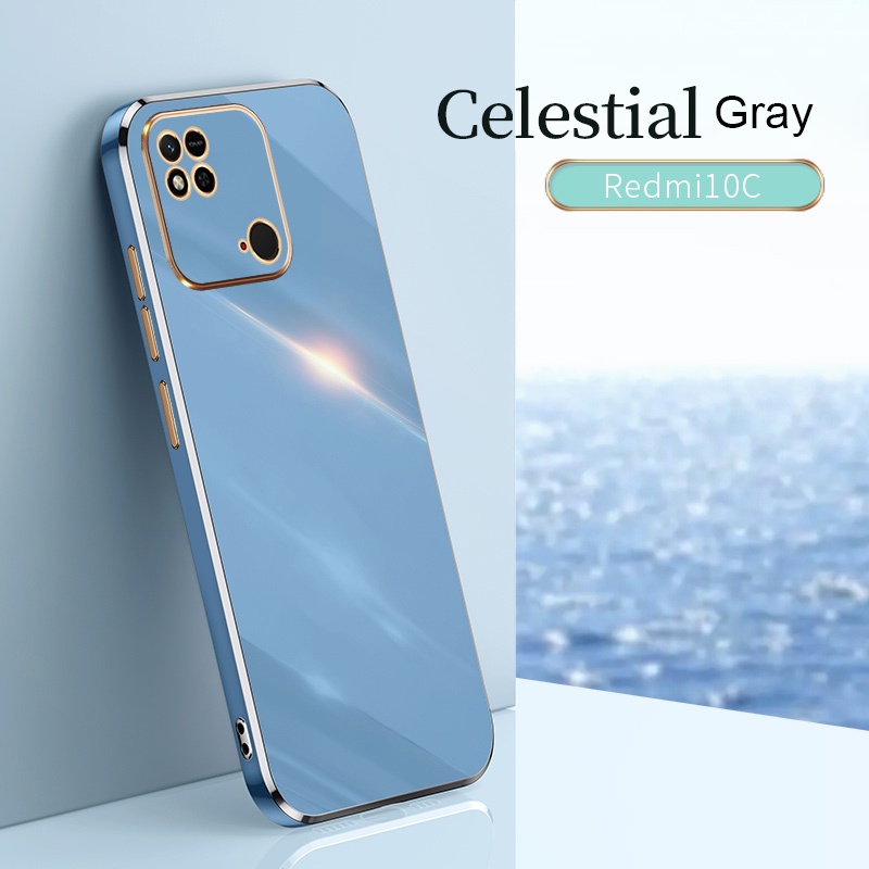 Ốp Điện Thoại TPU Silicon Mềm Khung Vuông Mạ Vàng Sang Trọng Cho Xiaomi Redmi 10C 10A 9A 9C 9T 9 K20 K30 K40 Pro