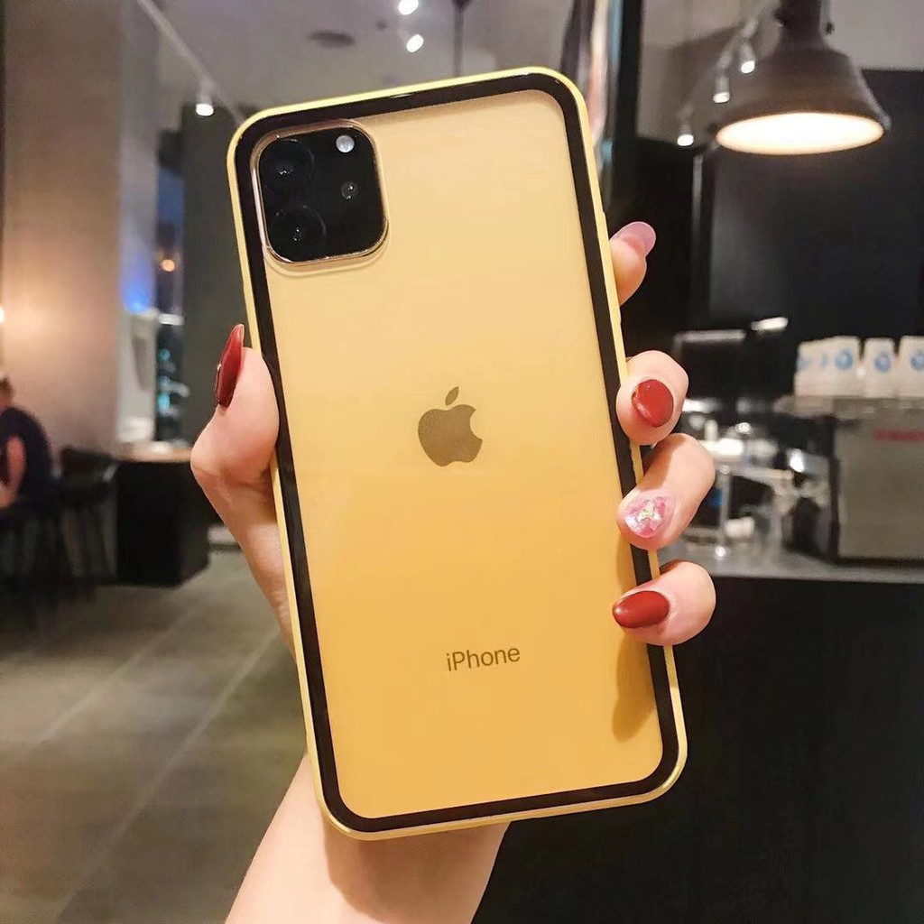 Iphone 11/ 11pro / 11pro max - Ốp lưng meka viền mềm 6 màu ( đỏ - đen - vàng - hồng -cam -xanh lá)