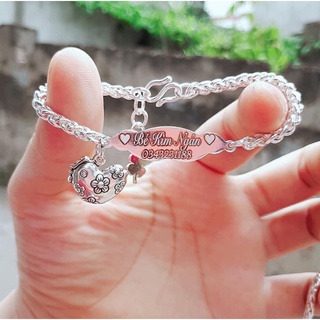 Vòng bạc cho bé khắc tên theo yêu cầu và con giáp theo năm sinh cho bé