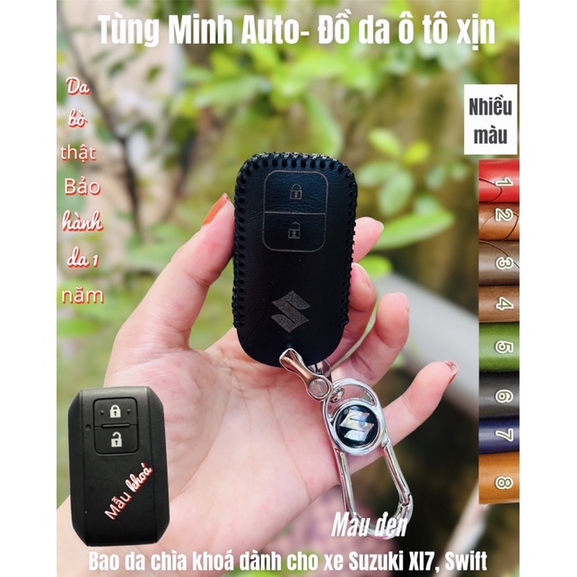Bao Da Chìa Khoá Smartkey Ô tô  Suzuki  XL7,Swift, Ertiga, Vitara Da Bò Cao Cấp Handmade xịn xò