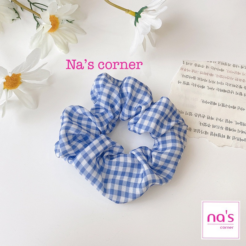 Thun cột tóc vải chun buộc xanh dương - Link 1