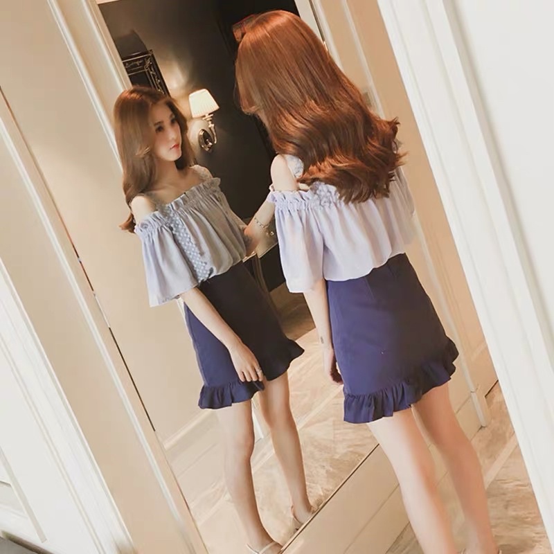 áo trễ vai 2 dây ren phong cách Hàn Quốc chất đẹp SM02 | BigBuy360 - bigbuy360.vn