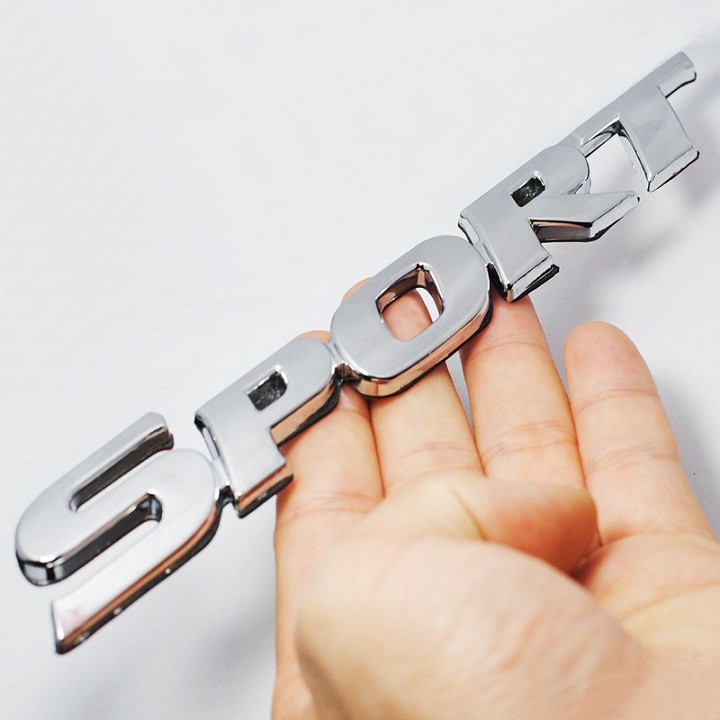 Tem Logo Nổi Chữ 3D Dán Trang Trí Ô Tô Xe Máy - SPORT