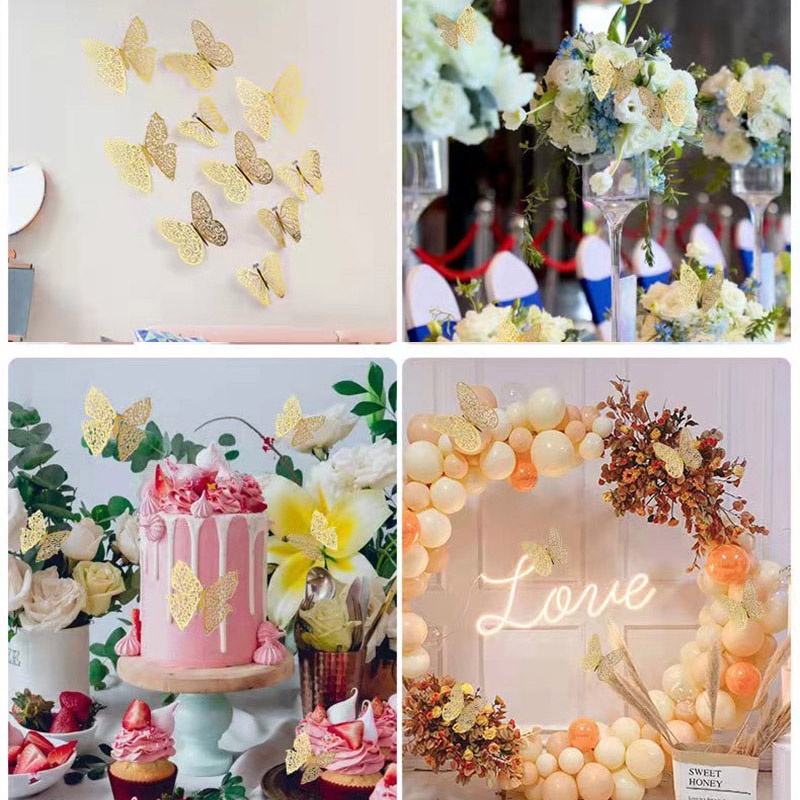 Miếng Dán Tường Trang Trí Hình Bướm 3D Nhiều Màu Sắc Dành Cho Phòng Trẻ Em DIY