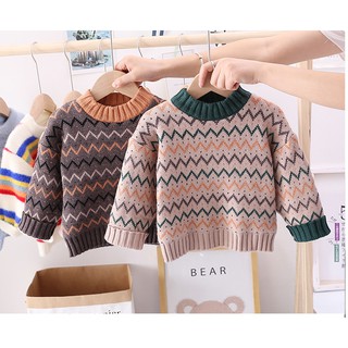 ÁO LEN HỌA TIẾT LÓT LÔNG SIÊU ẤM CHO BÉ TRAI BÉ GÁI