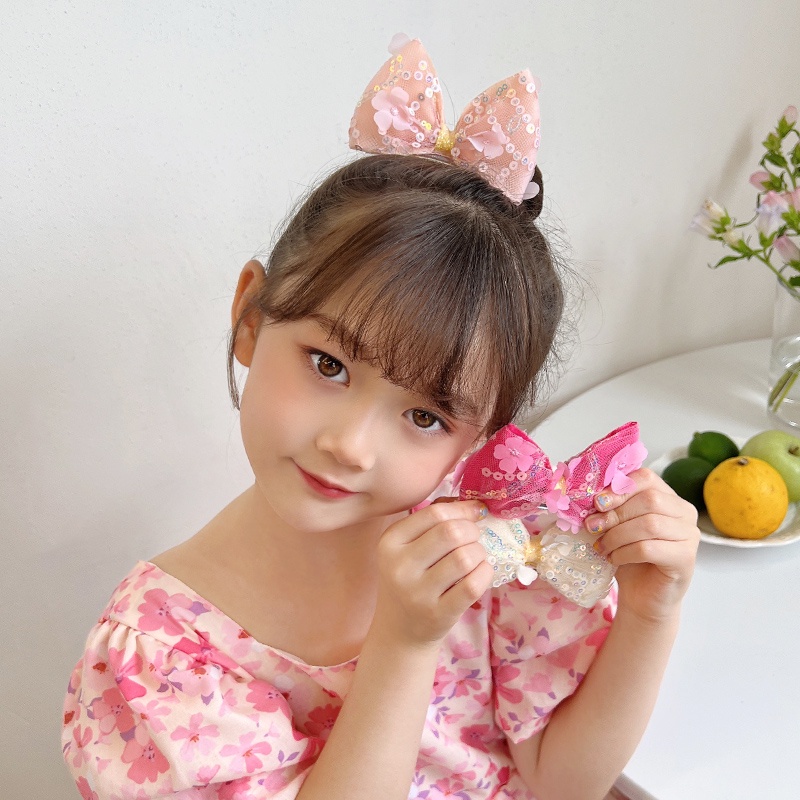 Kẹp Tóc Hình Nơ Đính Kim Sa Lấp Lánh Thời Trang Hàn Quốc Cho Nữ