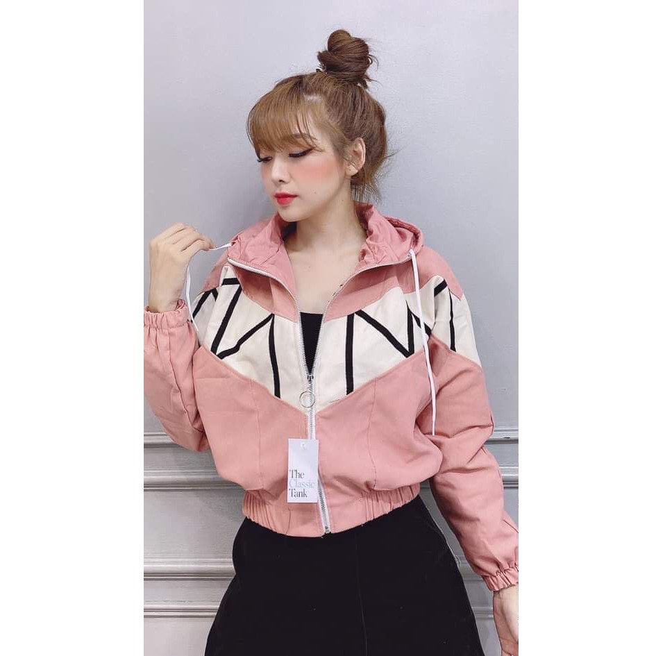 Áo khoác dù nữ 2 lớp form rộng bomber in chữ Viber đầy ấn tượng - Hot trend