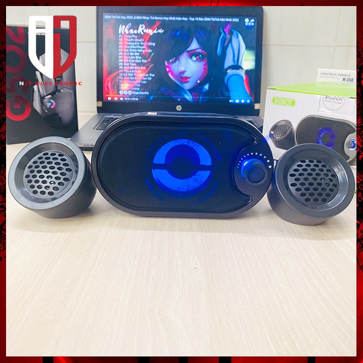 Loa máy tính pc để bàn có dây 2.1 Multimedia RS170 có đèn led loa vi tính gaming