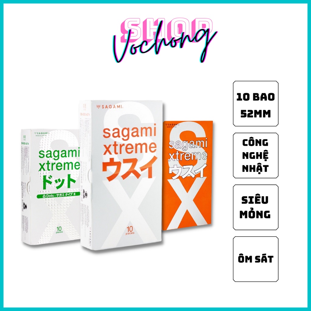 Bộ 3 Hộp 30 Cái Bao Cao Su Cao Cấp Sagami Xtreme Super Thin - Cam Kết Chính Hãng Nhật Bản