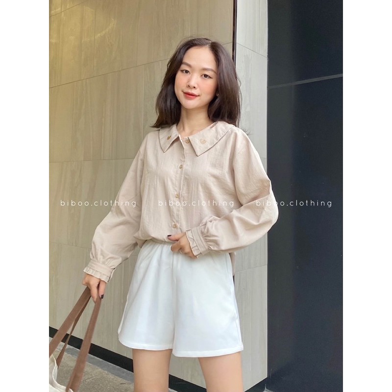BIBOO - Áo sơmi tay dài cổ thêu trái tim - HEART SHIRT