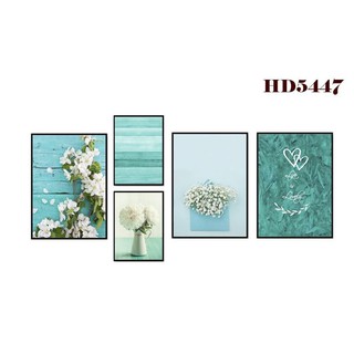 Set  5 Tranh Treo Tường(HD5447 ) in công nghệ uv trên formex cứng hiện đại, tranh tặng kèm phụ kiện
