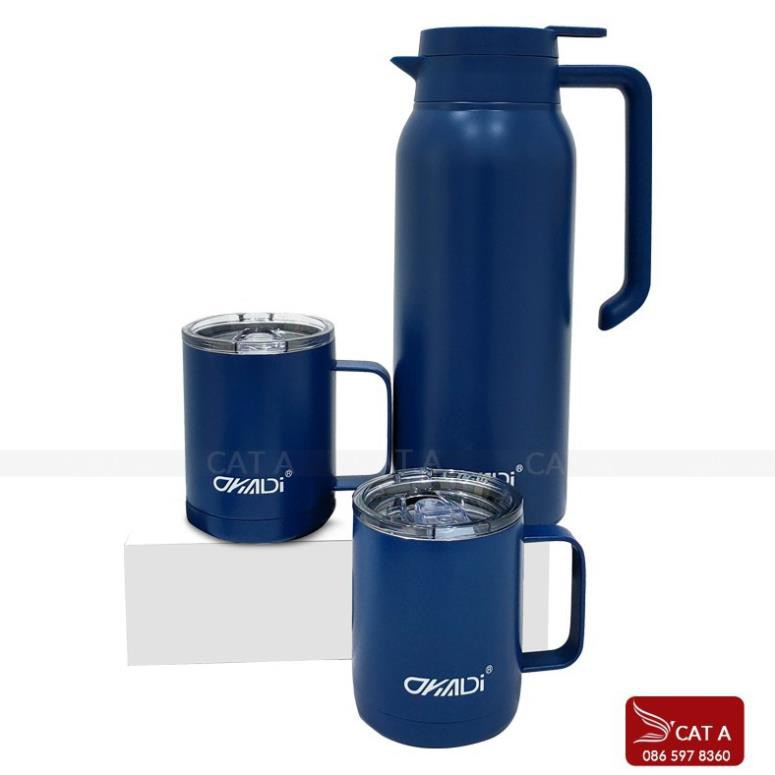 ✨[XẢ LỖ]✨BÌNH GIỮ NHIỆT INOX316 1400ML OKADI - Tặng kèm 2 cốc uống nước inox cùng loại, quà tặng siêu chất [COMBO SIÊU R | BigBuy360 - bigbuy360.vn