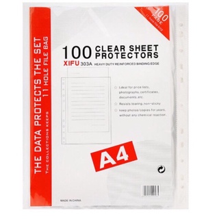 Xấp 100 cái Bìa lỗ nilon A4