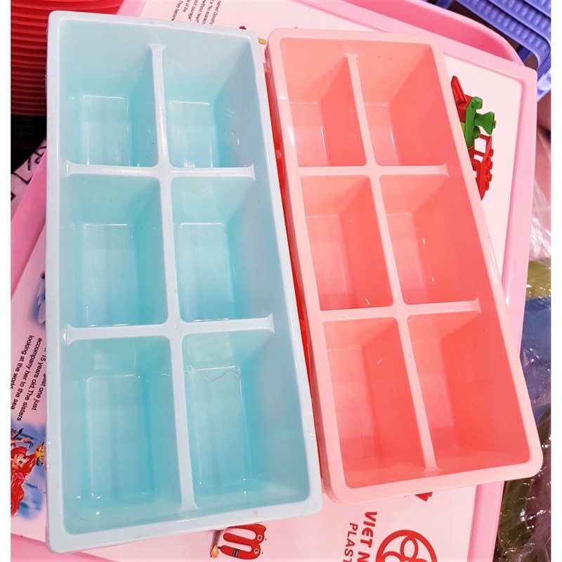 Khuôn làm đá 6 viên to , khay đá 6 viên nhựa Việt Nhật