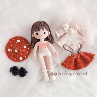 (có  sẵn) Búp bê nấm 28-30cm-Búp bê len