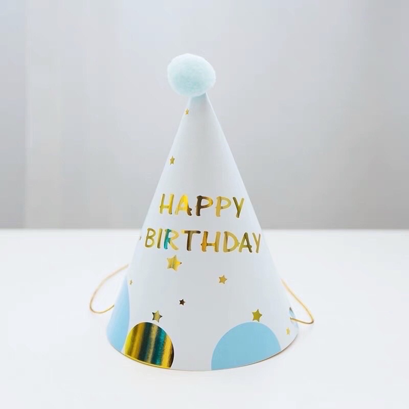 Mũ Sinh nhật quả bông-mẫu mới ánh kim